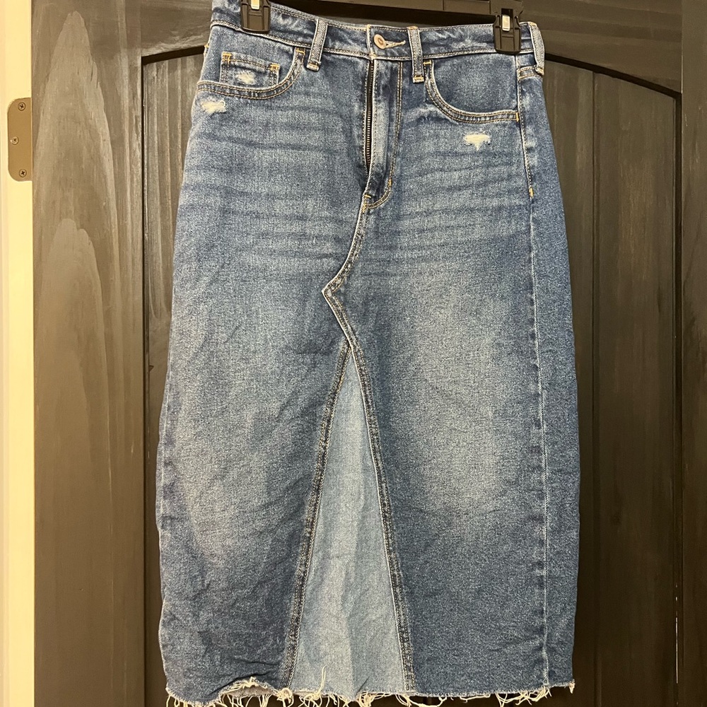 hollister denim skirt